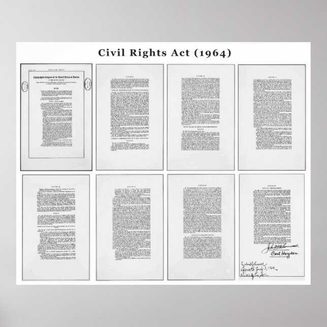 Póster Ley de derechos civiles de los Estados Unidos de 1 (Frente)