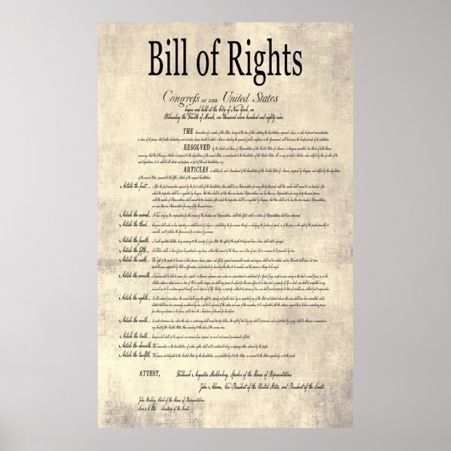 PÓSTER LEY DE DERECHOS DE LOS ESTADOS UNIDOS 4 (Frente)