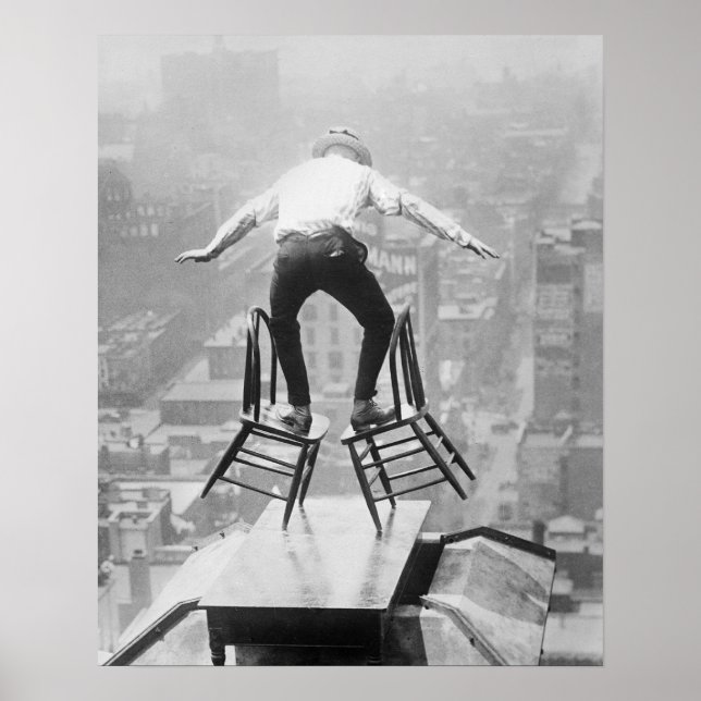 Póster Ley de Equilibrio en la Azotea, 1910. Foto de cose (Frente)