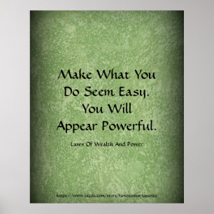 Póster Ley De Poder De La Riqueza Aparecer Poderoso Póste