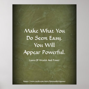 Póster Ley Del Poder Riquez Parece Poderoso Verde 2 Poste