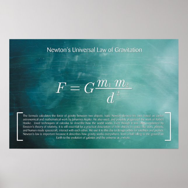 Póster Ley Universal de Gravitación de Newton - Poster (Frente)