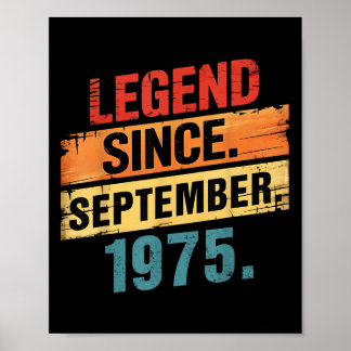 Póster Leyenda 1975 Regalos de cumpleaños 50 para hombres