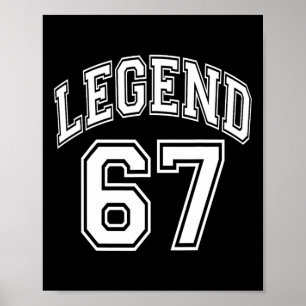 Póster Leyenda 67 Número Equipo Varsity - 67 Cumpleaños Y