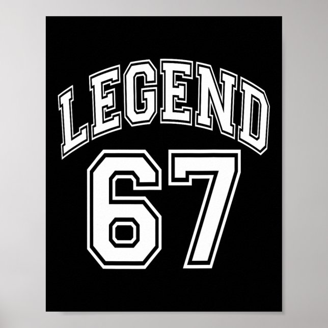 Póster Leyenda 67 Número Equipo Varsity - 67 Cumpleaños Y (Frente)