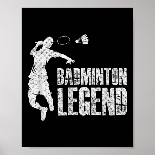 Póster Leyenda Badminton _ Transbordador Racket (Frente)