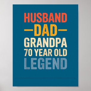 Póster Leyenda de 70 años esposo papá