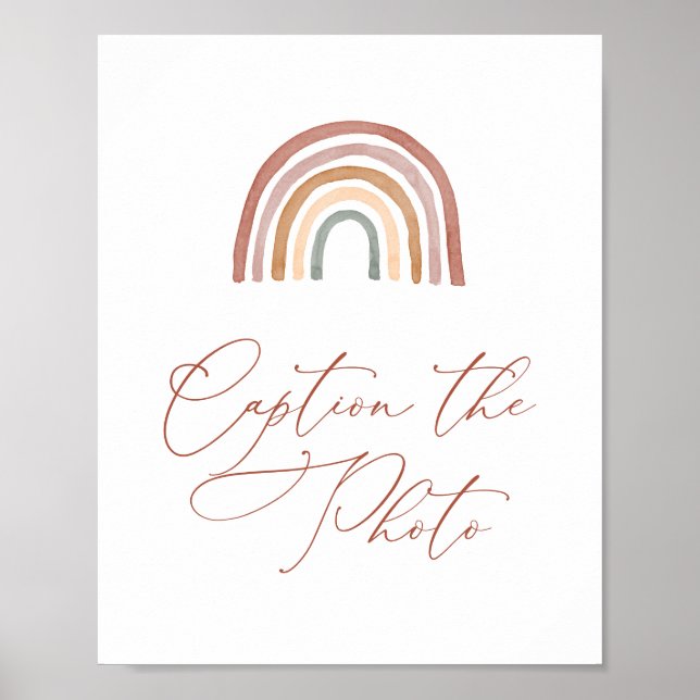 Póster Leyenda de Baby Shower Arcoiris El Rótulo De La Fo (Frente)