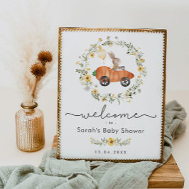 Póster Leyenda de bienvenida Baby Shower para conejito de