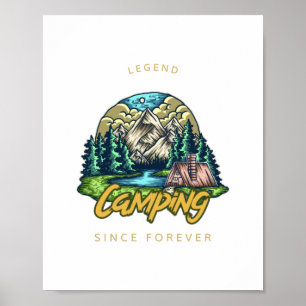 Póster Leyenda de camping desde siempre