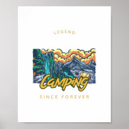 Póster Leyenda de camping desde siempre