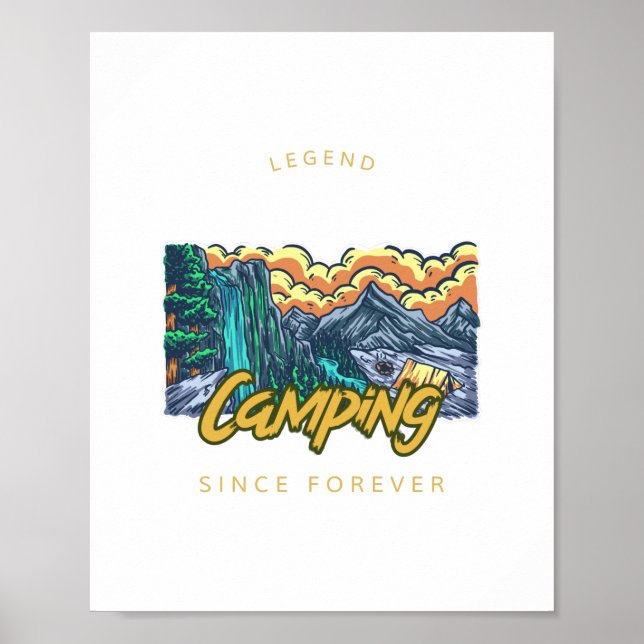 Póster Leyenda de camping desde siempre (Frente)