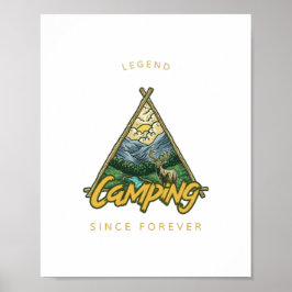 Póster Leyenda de camping desde siempre
