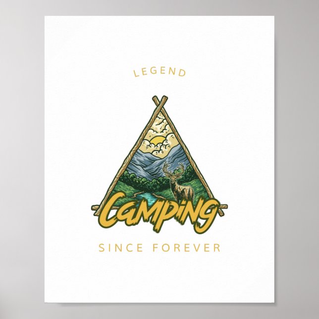 Póster Leyenda de camping desde siempre (Frente)