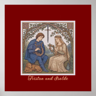 Póster Leyenda de estilo vintage de Tristan e Isolda