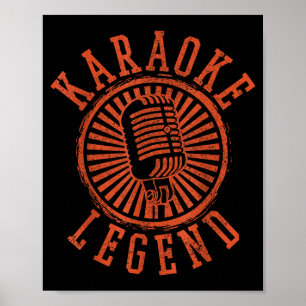 Póster Leyenda de Karaoke - Cantante de Micrófono de Fies