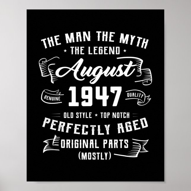 Póster Leyenda de Mitos del Hombre de los Hombres Agosto  (Frente)