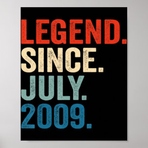 Póster Leyenda de regalos de 13 años desde julio de 2009 