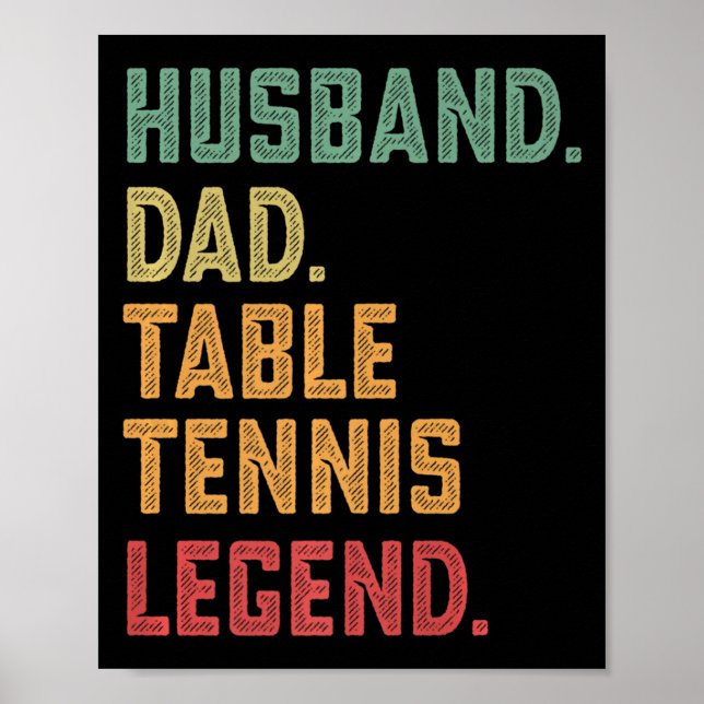 Póster Leyenda de tenis de mesa para hombres (Frente)