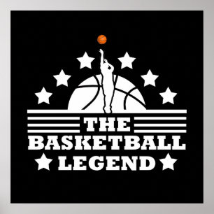 Póster Leyenda del baloncesto jugador para entrenador