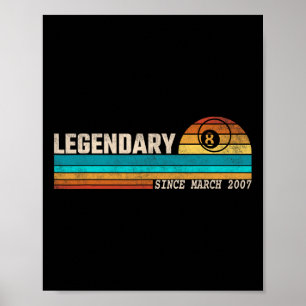 Póster Leyenda del jugador de billar desde el cumpleaños