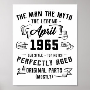 Póster Leyenda del mito del hombre abril 1965 60º cumplea