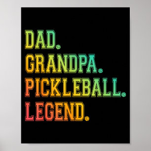 Póster Leyenda del pickleball divertido jugador papá abue