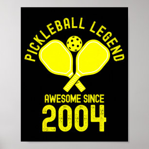 Póster Leyenda del pickleball increíble desde 2004 retro