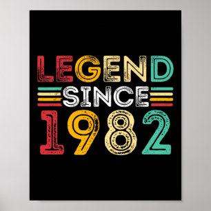 Póster Leyenda Desde 1982 Nacido Vintage En 1982 Me