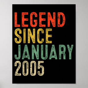 Póster Leyenda Desde Enero 2005 Regalos Cumpleaños 21 21 