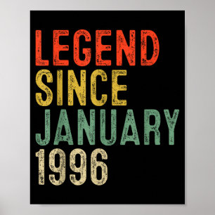Póster Leyenda desde enero de 1996 Cumpleaños 30 30 años