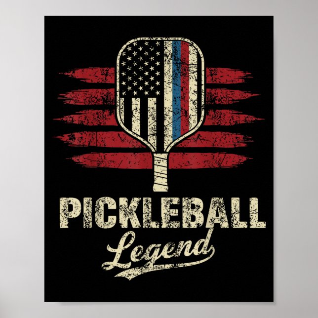 Póster Leyenda divertida de pickleball jugador de pickleb (Frente)