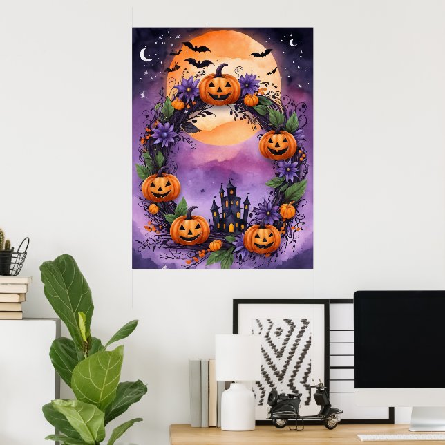 Póster Leyenda lunar encantada de Halloween (Oficina en casa)