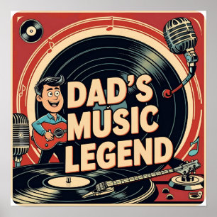 Póster Leyenda musical papá Poster retro Imprimir