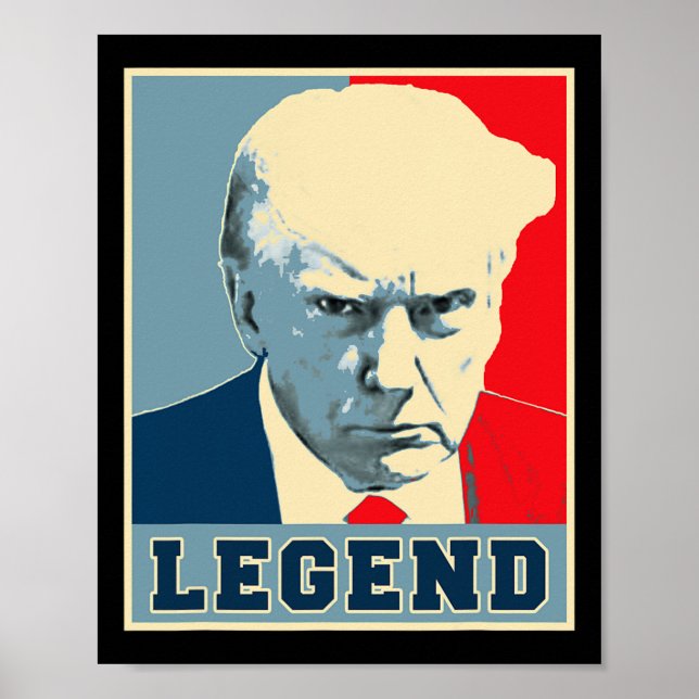 Póster Leyenda presidencial de Trump Mug nunca se rendió (Frente)