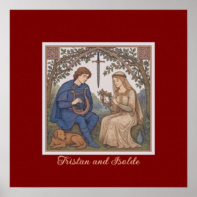 Póster Leyenda Tristan y Isolde estilo vintage (Frente)