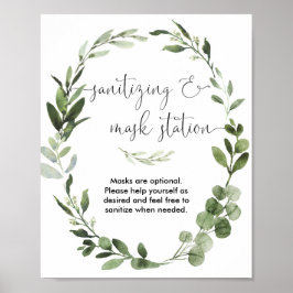 Póster Leyenda verde de señalización de la estación de má