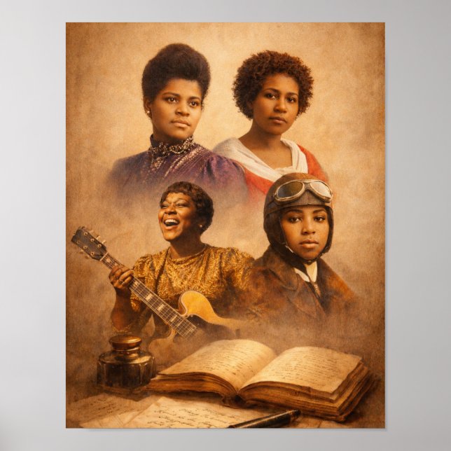 Póster Leyendas de mujeres negras (Frente)