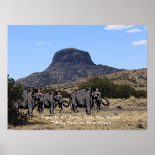 Póster Leyendas del pico Cabezon, Poster de Nuevo México