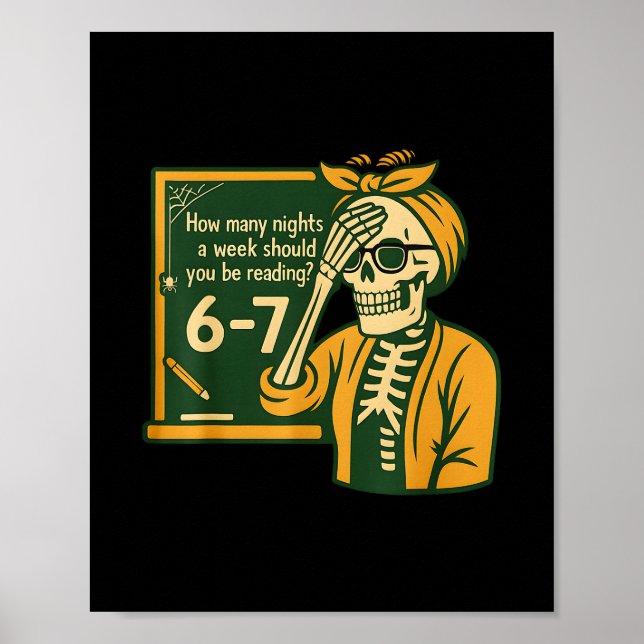 Póster Leyendo 67 Meme Profesor de Inglés Divertido 67 Am (Frente)