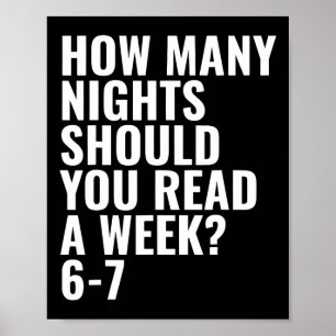 Póster Leyendo 6 7 Seis Siete Bibliotecario Escolar Inglé