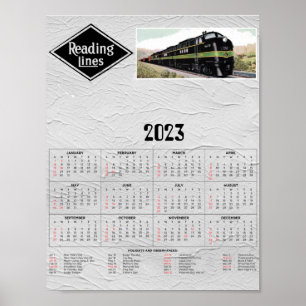 Póster Leyendo calendario ferroviario