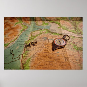 Póster Leyendo el mapa (Escocia)