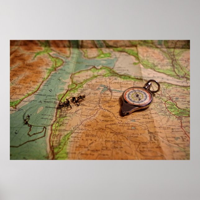 Póster Leyendo el mapa (Escocia) (Frente)