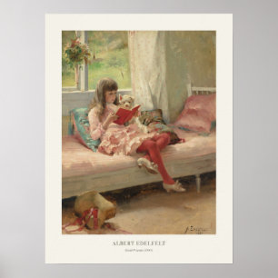 Póster Leyendo pintura Albert Edelfelt Good Friends