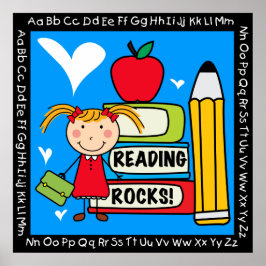 Póster Leyendo Poster de clase de Rocas