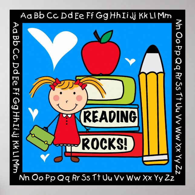 Póster Leyendo Poster de clase de Rocas (Frente)