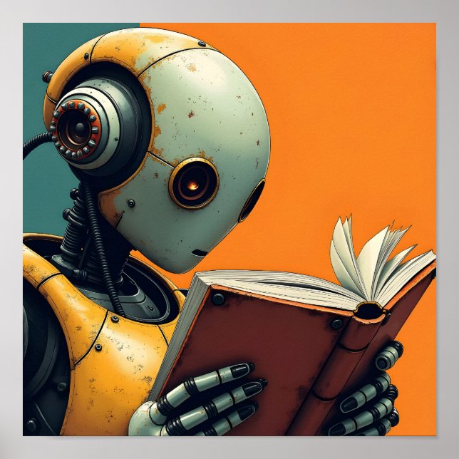 Póster Leyendo Robot (Frente)