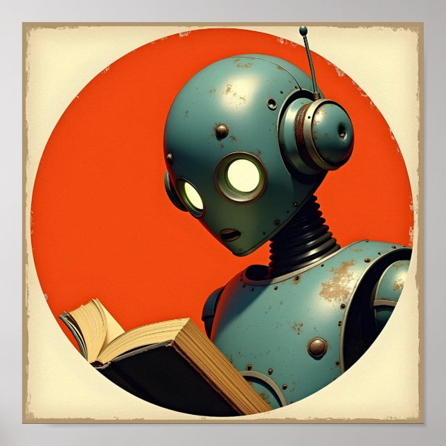 Póster Leyendo Robot (Frente)