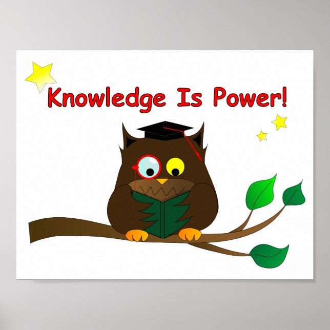 Póster Leyendo Wise Owl (Frente)